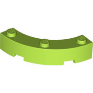 Lego kostka (kostička) kulatá 4x4 čtvrtkruh (čtvrtina, 1/4) , limetková (6334828)